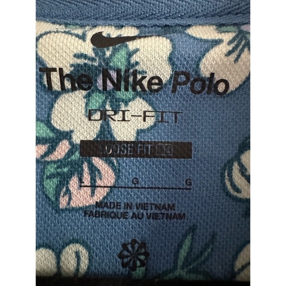 NIKE The Nike Polo Dri-Fit Tropical Floral Cropped Loose Fit Top - Large - Picture 3 of 5